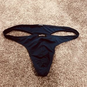 Mens Sexy Dark Blue Thong Size M